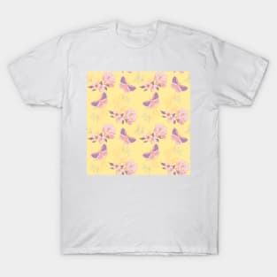Butterfly Floral Pattern T-Shirt